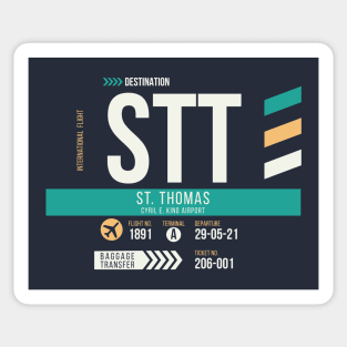 St. Thomas (STT) Airport Code Baggage Tag Sticker